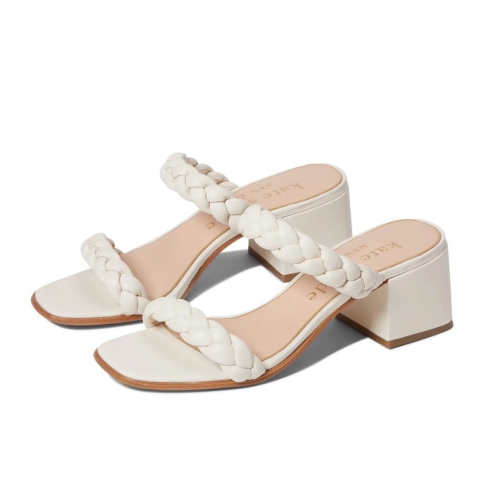♠️kate spade Juniper Braided Slide Sandals, Parchment NIB - Picture 2 of 9
